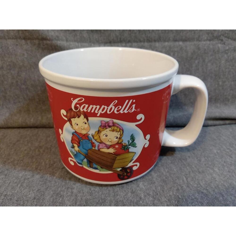 Houston Harvest Coffee Mug Red Blue White Pink Green Tea Soup Campbells Vintage